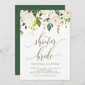 Waterverf White Roses & Hydrangeas Vrijgezellenfee Kaart (Voorkant / Achterkant)