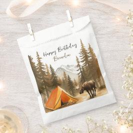 Waterverf White Rustic Woodland Camping Verjaardag Bedankzakje