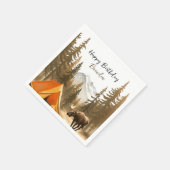 Waterverf White Rustic Woodland Camping Verjaardag Servet (Hoek)