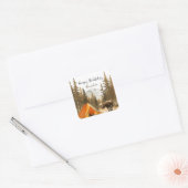 Waterverf White Rustic Woodland Camping Verjaardag Vierkante Sticker (Envelop)
