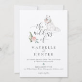 Waterverf White Samoyed Dog & Floral Pink Rose Kaart (Voorkant)