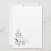 Waterverf White Samoyed Dog & Floral Pink Rose Kaart (Achterkant)