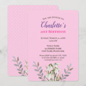 Waterverf White Snowdrops Illustratie Birthday Kaart (Voorkant / Achterkant)