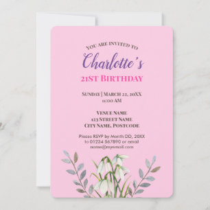 Waterverf White Snowdrops Illustratie Birthday Kaart