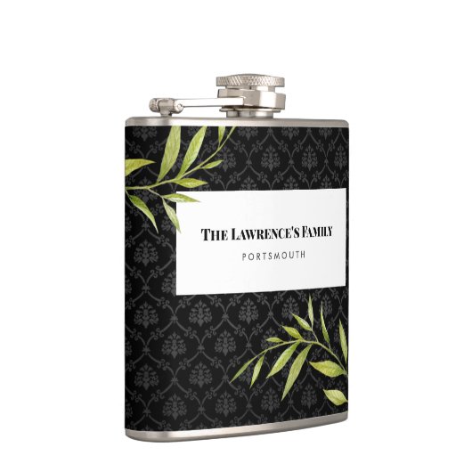 Waterverf White Snowdrups en Laurel Damask Heupfles (Rechts)