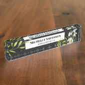 Waterverf White Snowdrups en Laurel Damask Naambordje (Zijkant)