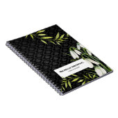 Waterverf White Snowdrups en Laurel Damask Notitieboek (Rechterzijde)