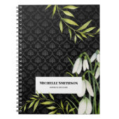 Waterverf White Snowdrups en Laurel Damask Notitieboek (Voorkant)