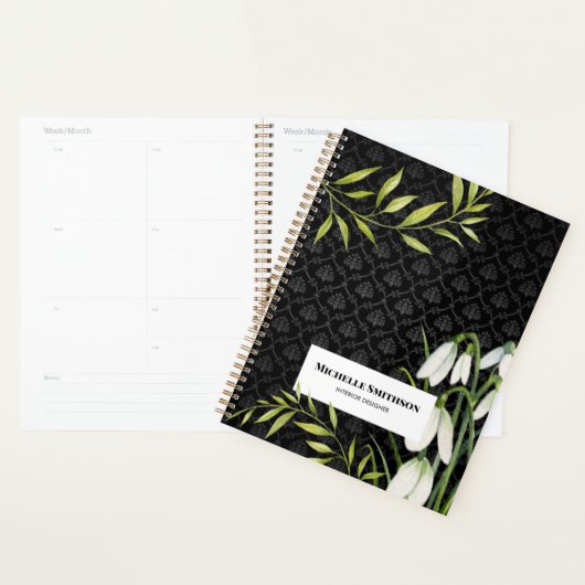 Waterverf White Snowdrups en Laurel Damask Planner (Display)