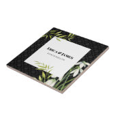 Waterverf White Snowdrups en Laurel Damask Tegeltje (Zijkant)