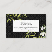 Waterverf White Snowdrups en Laurel Damask Visitekaartje (Achterkant)