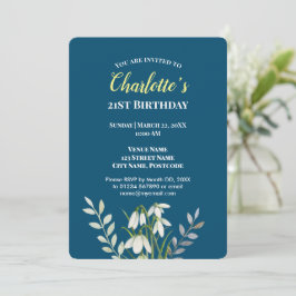 Waterverf White Snowdrups Illustratie Birthday I Kaart