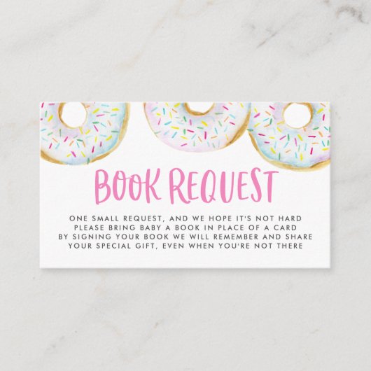 Waterverf White Sprinkle Donuts Boek Aanvraag Informatiekaartje (Voorkant)