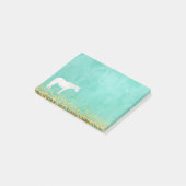 Waterverf White Unicorn Spearmint Gold Confetti Post-it® Notes (Schuin)
