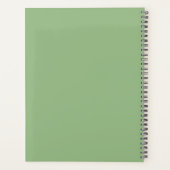 Waterverf White Wildbloemen Sage Green Monogram Planner (Achterkant)