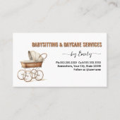 Waterverf wieg Babysit bedrijf Afsprakenkaartje (Voorkant)