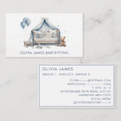 Waterverf Wieg Babysitter Nanny Kinderopvang Kinde Visitekaartje (Voorkant / Achterkant)