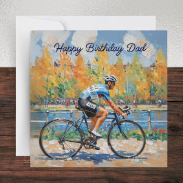 Waterverf Wielrennen Fietsrace Vader Verjaardag Kaart