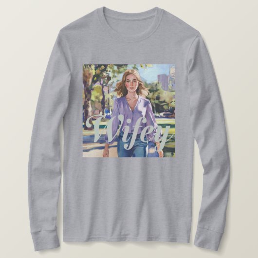 Waterverf Wifey T-shirt (Design voorkant)