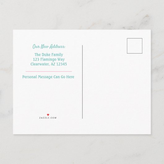 Waterverf wij hebben het Adres van Flamingo bewoge Aankondigingskaart (Achterkant)