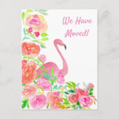 Waterverf wij hebben het Adres van Flamingo bewoge Aankondigingskaart (Voorkant)