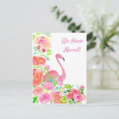 Waterverf wij hebben het Adres van Flamingo bewoge Aankondigingskaart (Staand voorkant)