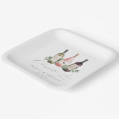 Waterverf Wijn en Botanische Cheers to Love Papieren Bordje (Gebogen)