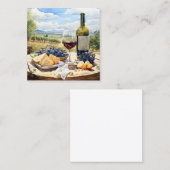 Waterverf Wijn en Wijngaard Achtergrond Vierkante Visitekaartje (Voorkant / Achterkant)