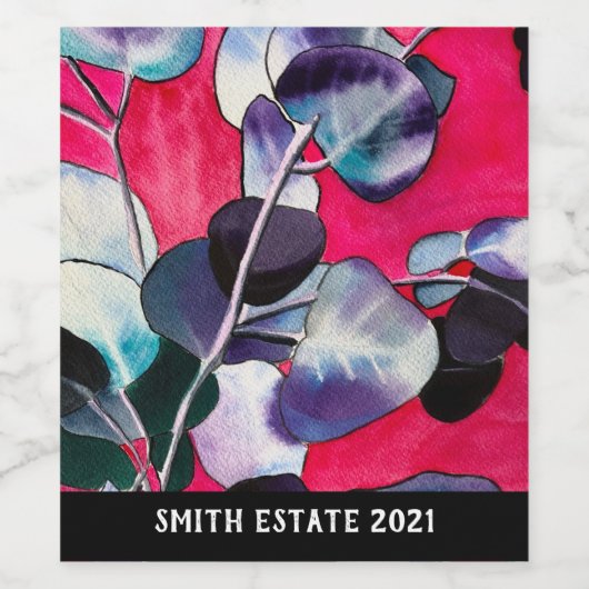 Waterverf Wijn Etiket (Enkel label)