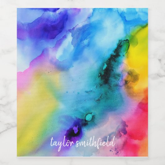 Waterverf Wijn Etiket (Enkel label)