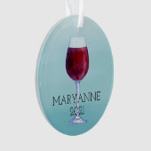 Waterverf Wijn - Gepersonaliseerde kerstversiering Ornament (voorkant)