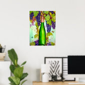 Waterverf Wijn Kunst Poster (Thuiskantoor)