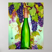 Waterverf Wijn Kunst Poster (Voorkant)