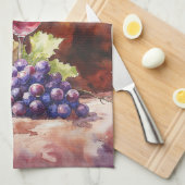 Waterverf wijn theedoek (Quarter Fold)