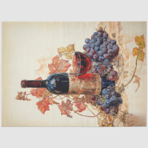 Waterverf  wijn tissuepapier