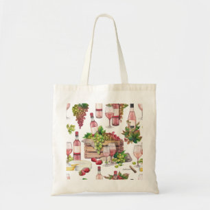 Waterverf wijn tote bag