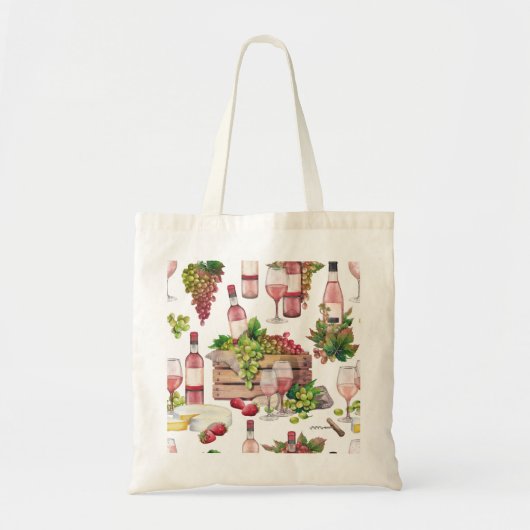 Waterverf wijn tote bag (Voorkant)