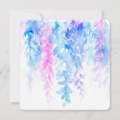 Waterverf wijnblauw paarse vierkante bruiloft uitn kaart (Achterkant)