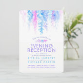 Waterverf wijnblauw verticaal avondreceptie kaart (Staand voorkant)