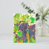 Waterverf wijndruiven schilderen briefkaart (Staand voorkant)