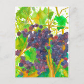 Waterverf wijndruiven schilderen briefkaart (Voorkant)