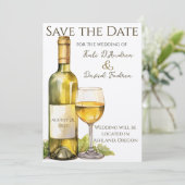 Waterverf wijnfles Bewaar de datum Save The Date (Staand voorkant)