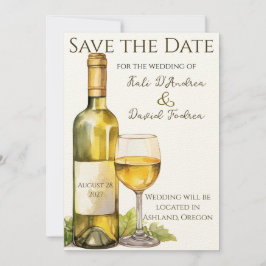 Waterverf wijnfles Bewaar de datum Save The Date
