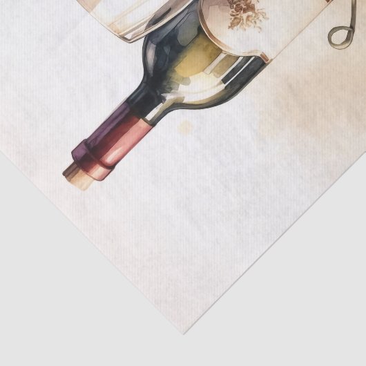 Waterverf Wijnfles en druiven Decoupage Tissuepapier (Detail)