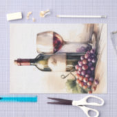 Waterverf Wijnfles en druiven Decoupage Tissuepapier (Craft)