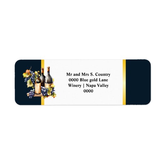 Waterverf wijnflessen druiven chique land wijnmake etiket (Voorkant)