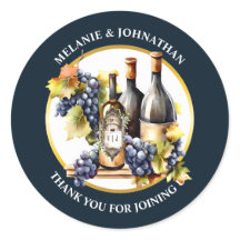 Waterverf wijnflessen druiven monogram land