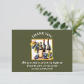 Waterverf wijnflessen wijn boerderij wijngaard bed bedankkaart (Staand voorkant)