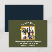 Waterverf wijnflessen wijn boerderij wijngaard bed bedankkaart (Voorkant / Achterkant)