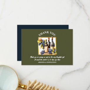 Waterverf wijnflessen wijn boerderij wijngaard bed bedankkaart